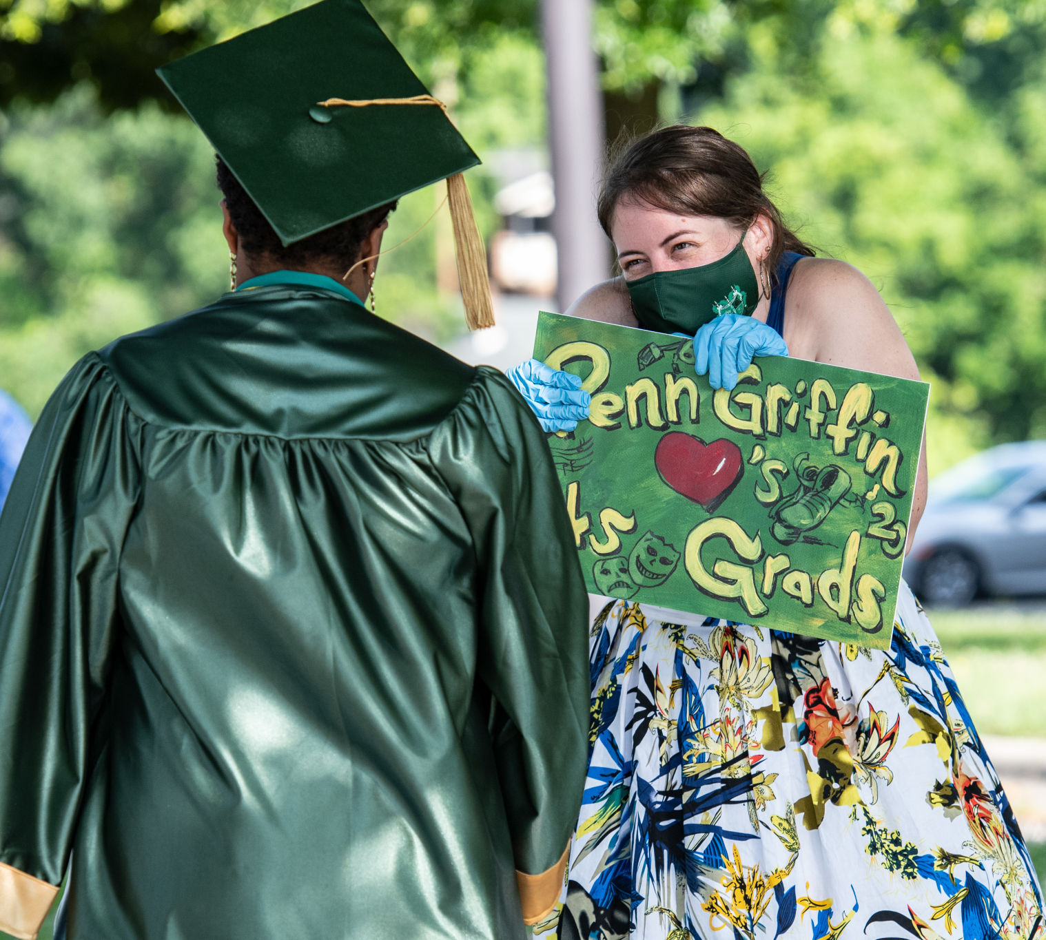 Drive-thru graduation at Penn-Griffin School of the Arts